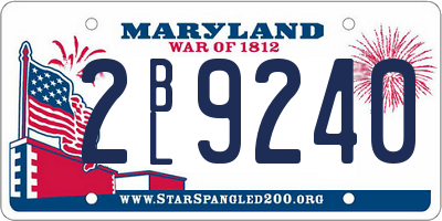 MD license plate 2BL9240