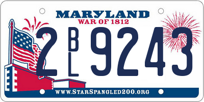 MD license plate 2BL9243