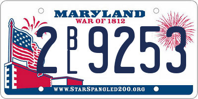 MD license plate 2BL9253