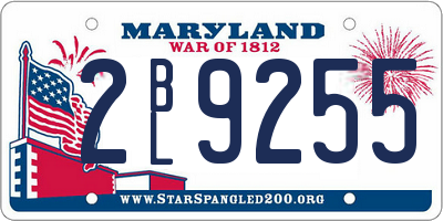 MD license plate 2BL9255