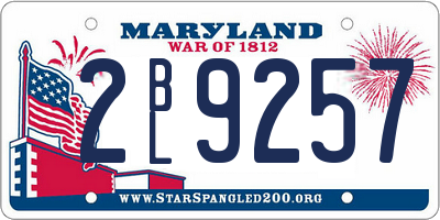 MD license plate 2BL9257