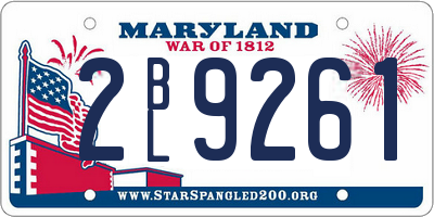 MD license plate 2BL9261