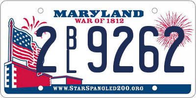MD license plate 2BL9262