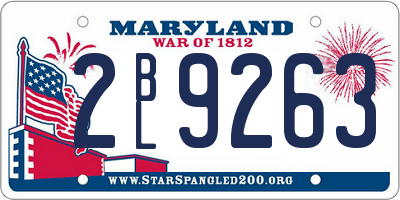 MD license plate 2BL9263