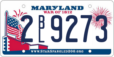 MD license plate 2BL9273