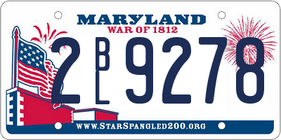MD license plate 2BL9278
