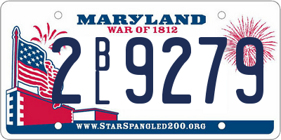 MD license plate 2BL9279