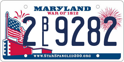 MD license plate 2BL9282
