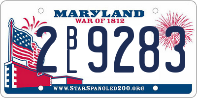 MD license plate 2BL9283