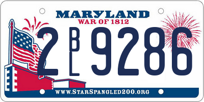 MD license plate 2BL9286