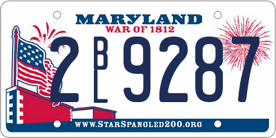 MD license plate 2BL9287