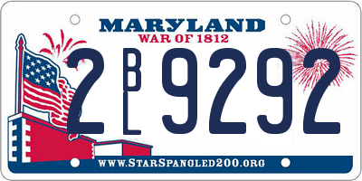 MD license plate 2BL9292