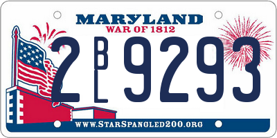 MD license plate 2BL9293
