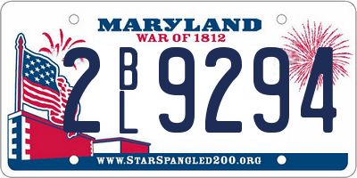 MD license plate 2BL9294