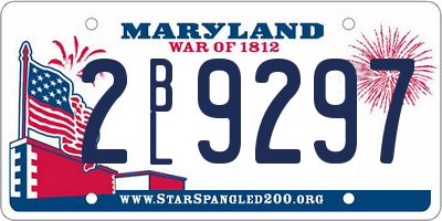 MD license plate 2BL9297