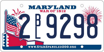 MD license plate 2BL9298