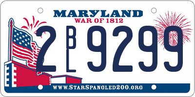 MD license plate 2BL9299