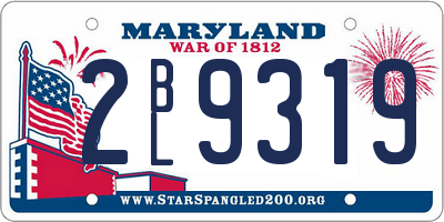 MD license plate 2BL9319
