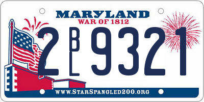 MD license plate 2BL9321