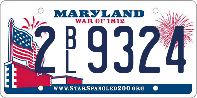 MD license plate 2BL9324