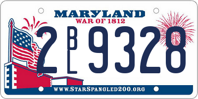 MD license plate 2BL9328