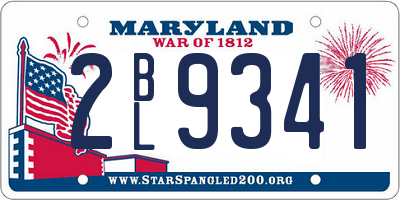 MD license plate 2BL9341