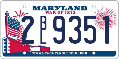 MD license plate 2BL9351