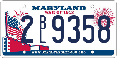 MD license plate 2BL9358