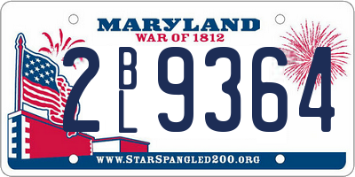MD license plate 2BL9364