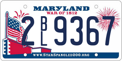 MD license plate 2BL9367