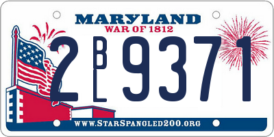 MD license plate 2BL9371