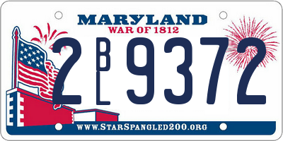 MD license plate 2BL9372