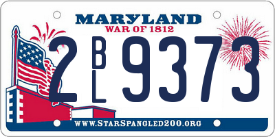 MD license plate 2BL9373