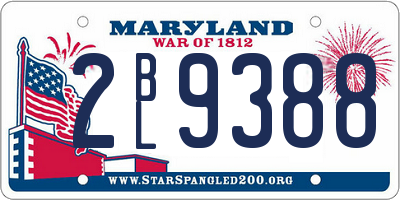 MD license plate 2BL9388