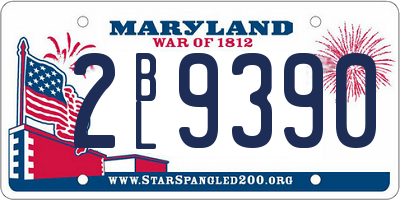 MD license plate 2BL9390