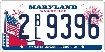 MD license plate 2BL9396