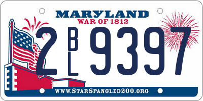 MD license plate 2BL9397