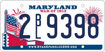 MD license plate 2BL9398
