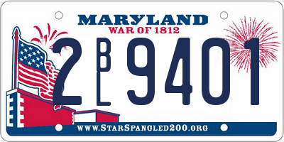 MD license plate 2BL9401