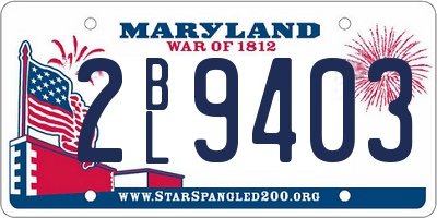 MD license plate 2BL9403