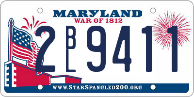 MD license plate 2BL9411