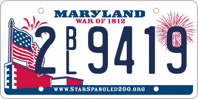 MD license plate 2BL9419
