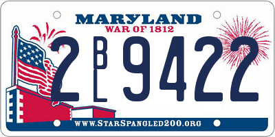 MD license plate 2BL9422
