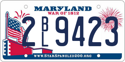 MD license plate 2BL9423