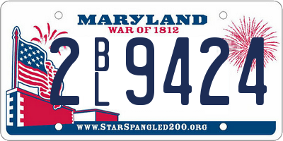 MD license plate 2BL9424