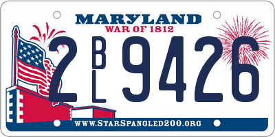 MD license plate 2BL9426