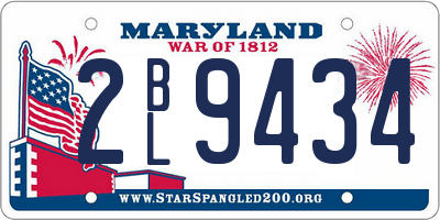 MD license plate 2BL9434