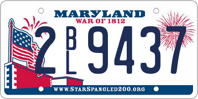 MD license plate 2BL9437