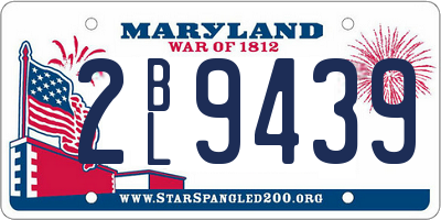 MD license plate 2BL9439