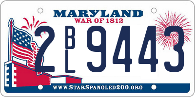 MD license plate 2BL9443